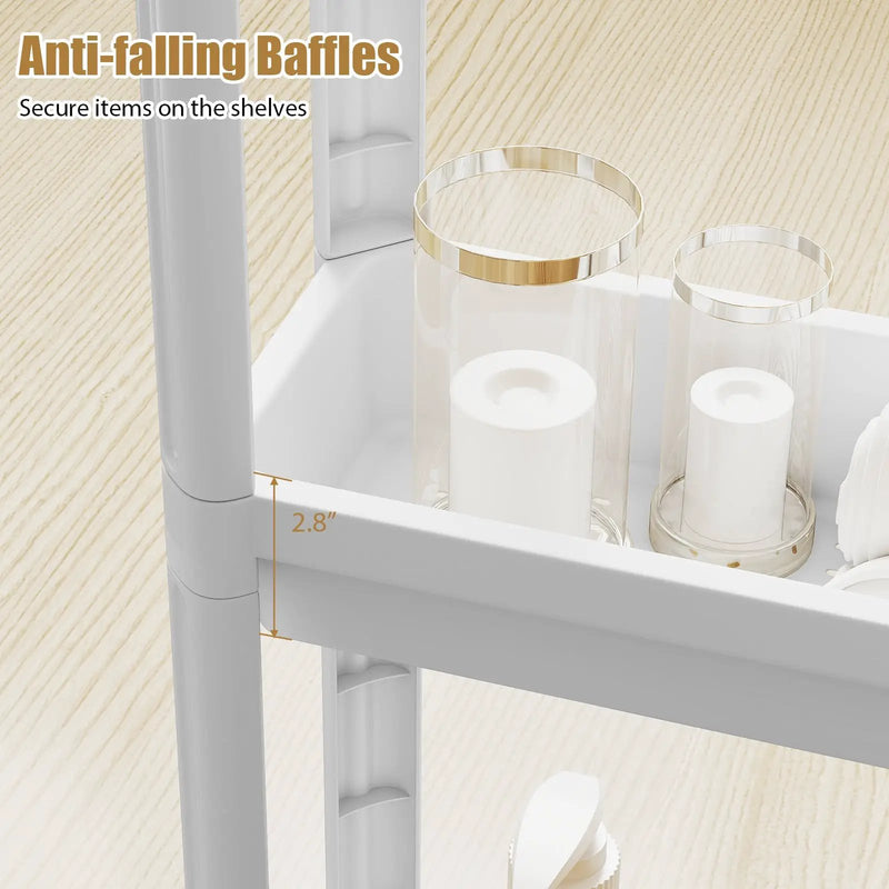 3-Tier Slim Rolling Storage Cart 2-Pack Mobile Bathroom Organizer with Wheels by DirectDeals