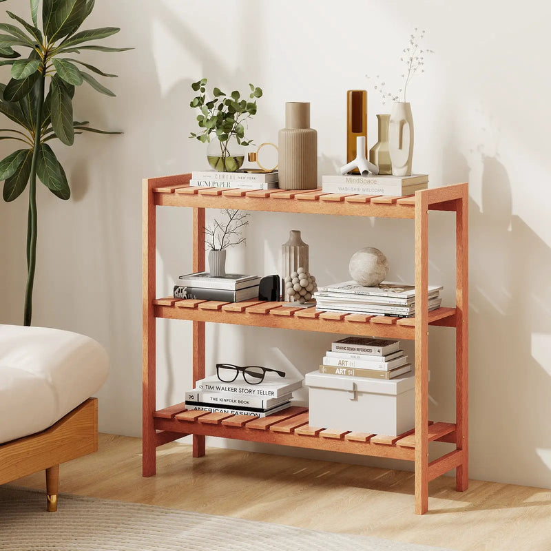 3-Tier Solid Wood Plant Stand with Slatted Shelves by DirectDeals