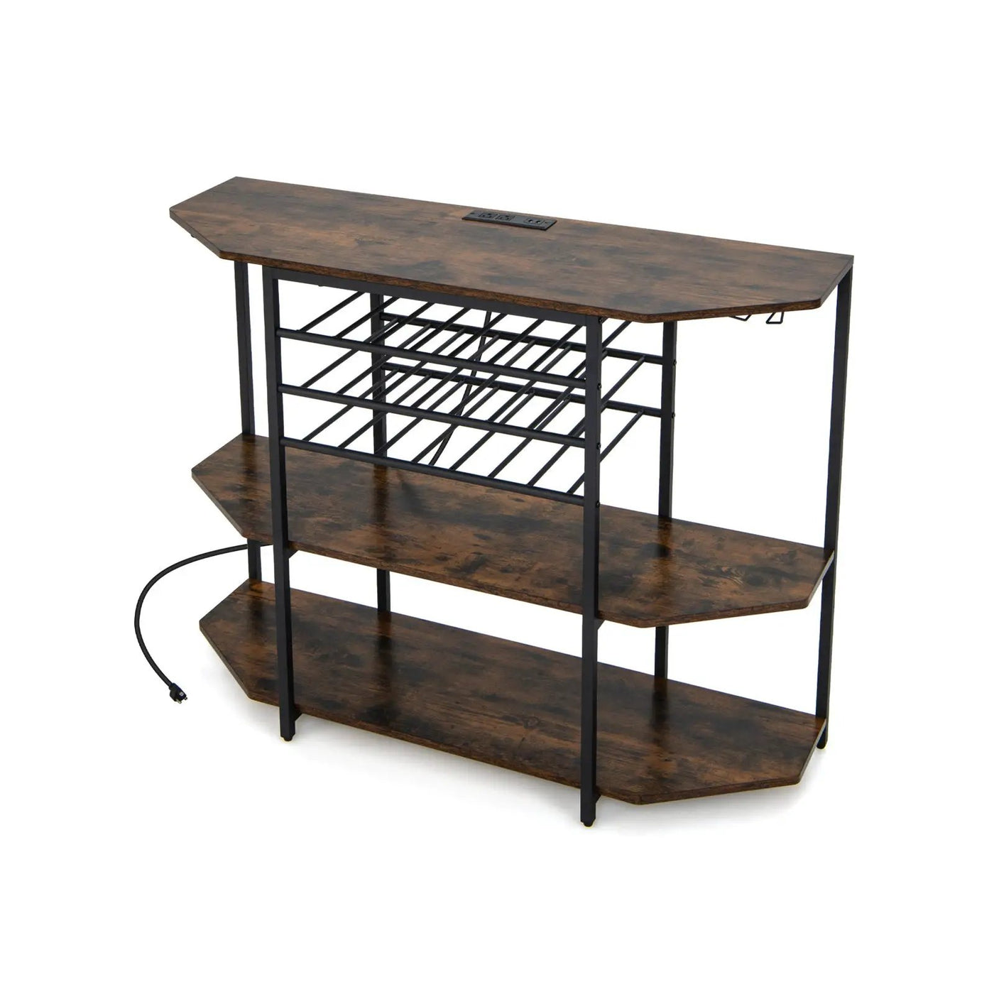 3-Tier Wine Bar Cabinet with Storage Shelves by DirectDeals