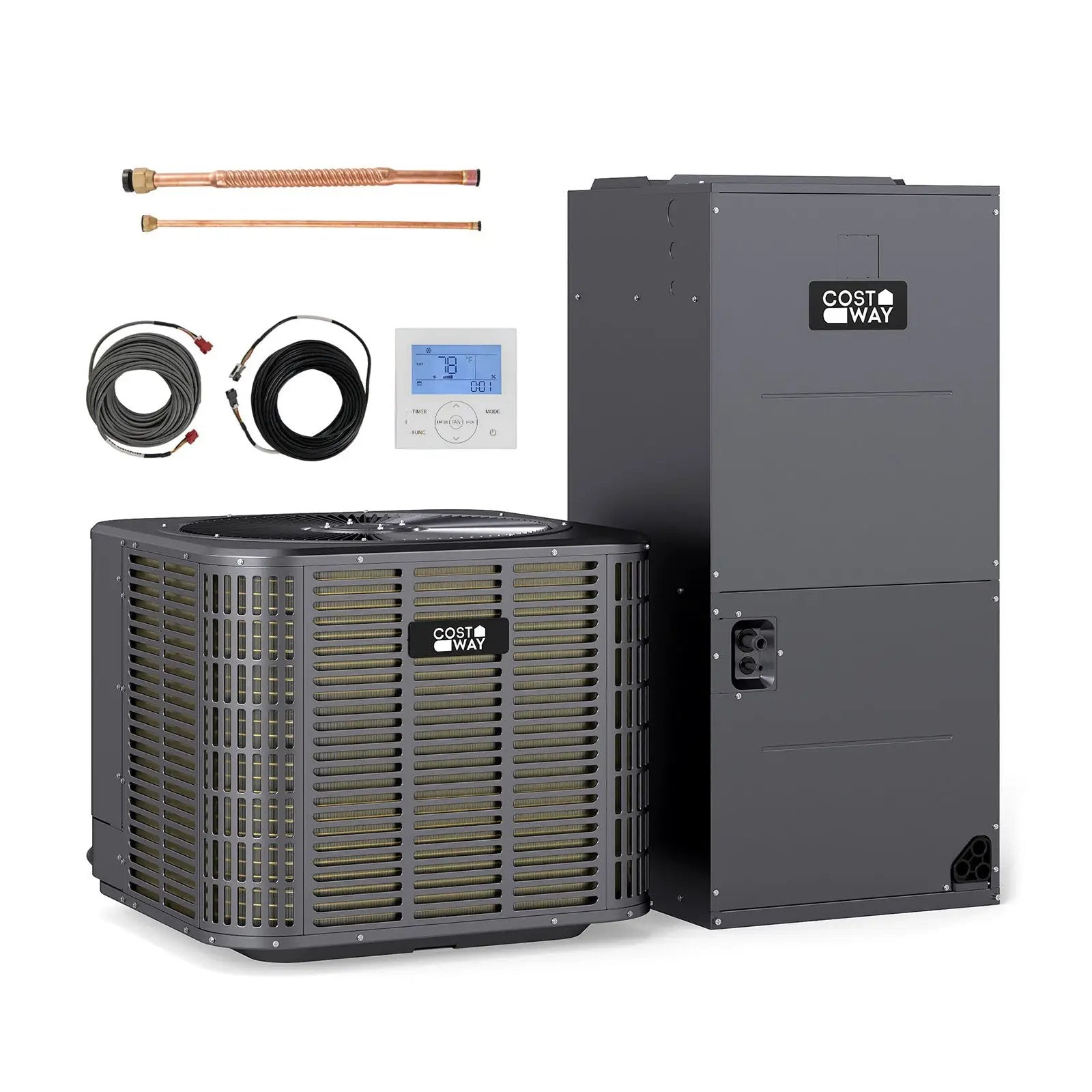 3 Ton 19 SEER2 Central Air Conditioner Heat Pump System with Multi-Position Air Handler Unit by DirectDeals