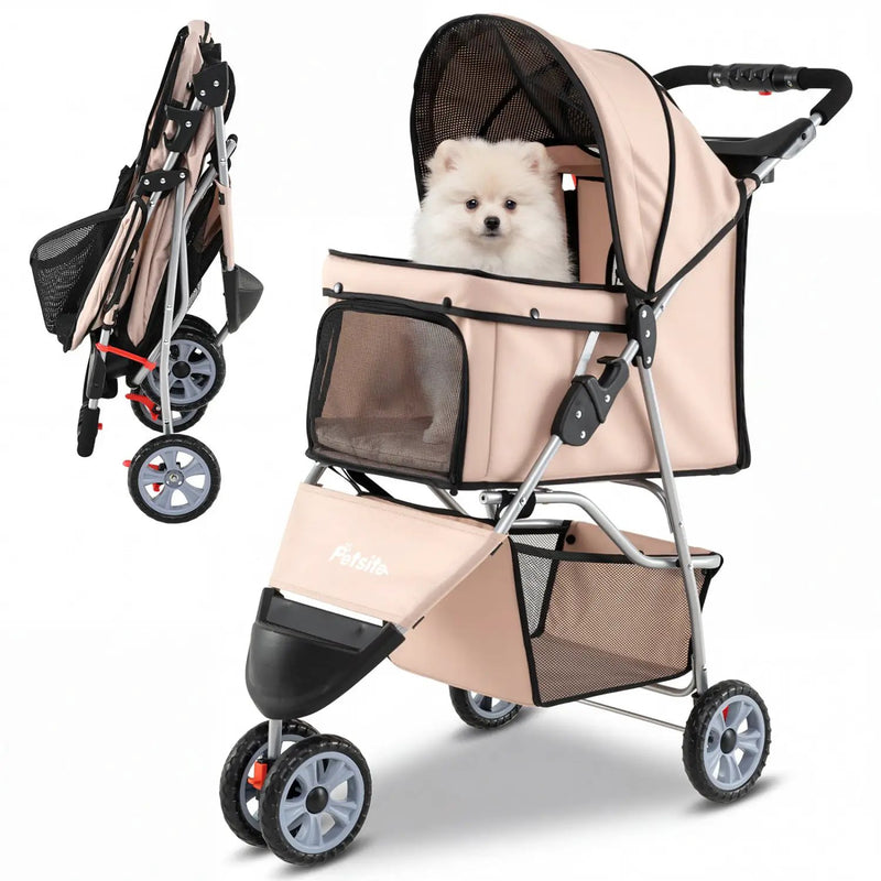 3 Wheel Pet Stroller for Small Dogs Cats up to 33 LBS by DirectDeals