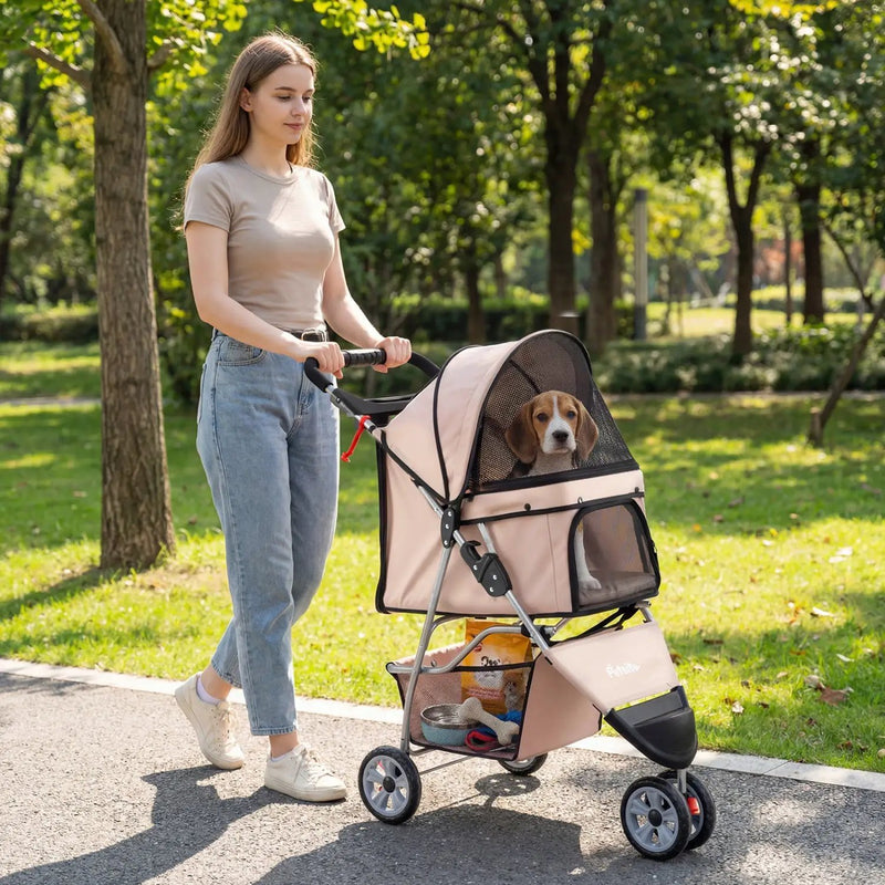 3 Wheel Pet Stroller for Small Dogs Cats up to 33 LBS by DirectDeals