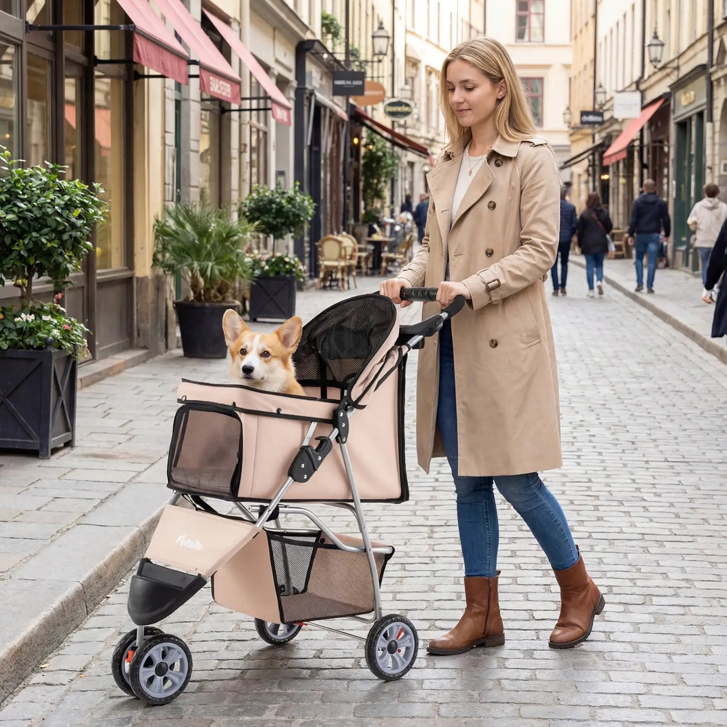 3 Wheel Pet Stroller for Small Dogs Cats up to 33 LBS by DirectDeals