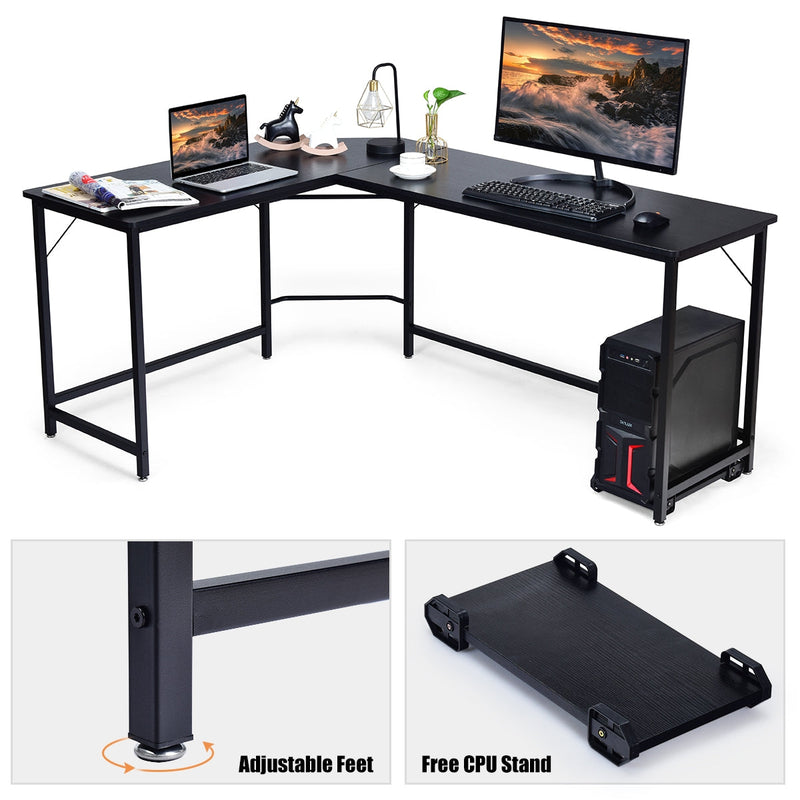 L Shaped Desk Corner Computer Desk PC Laptop Gaming Table Workstation by DirectDeals