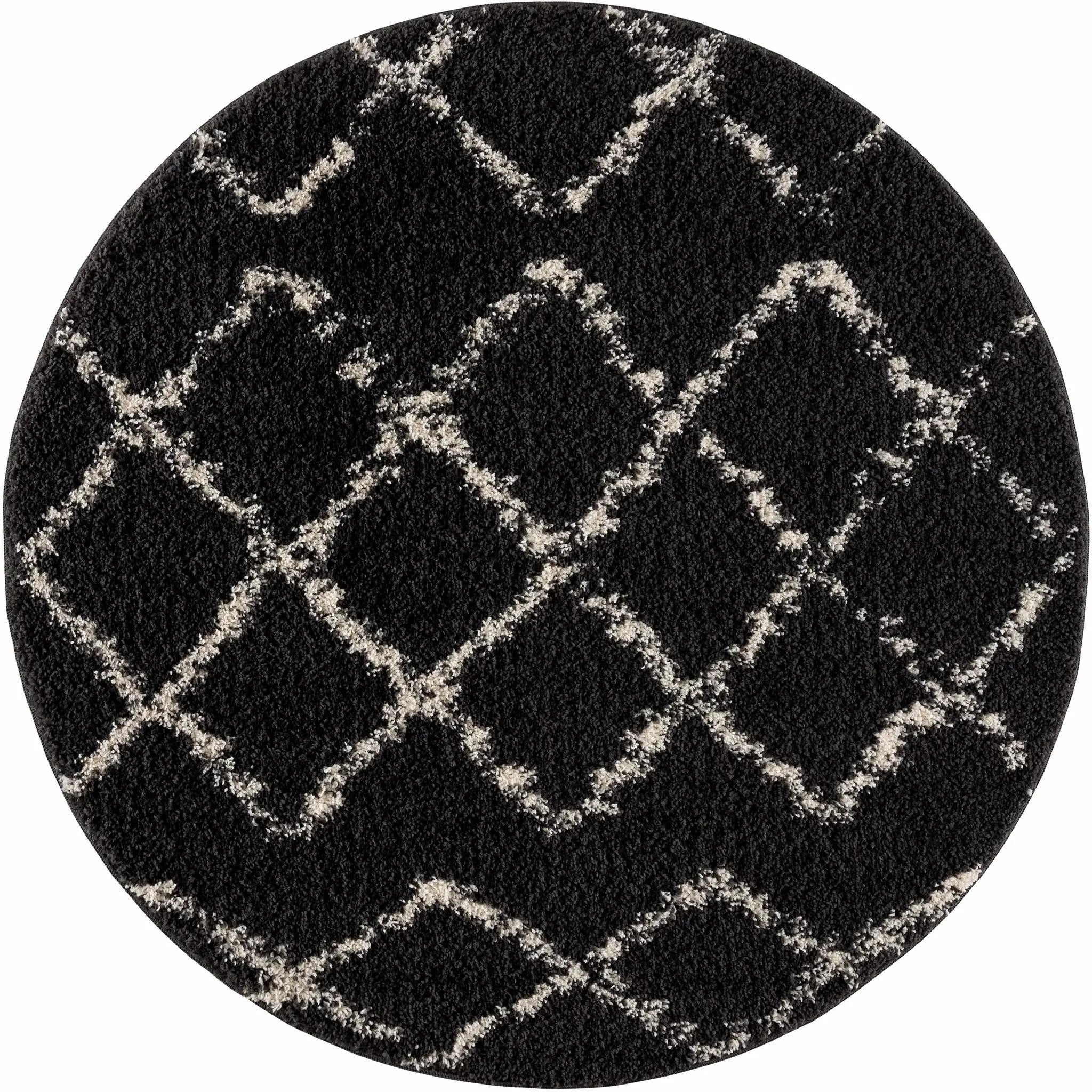 Wallagrass Black Moroccan Shag Rug - Clearance by Boutique Rugs