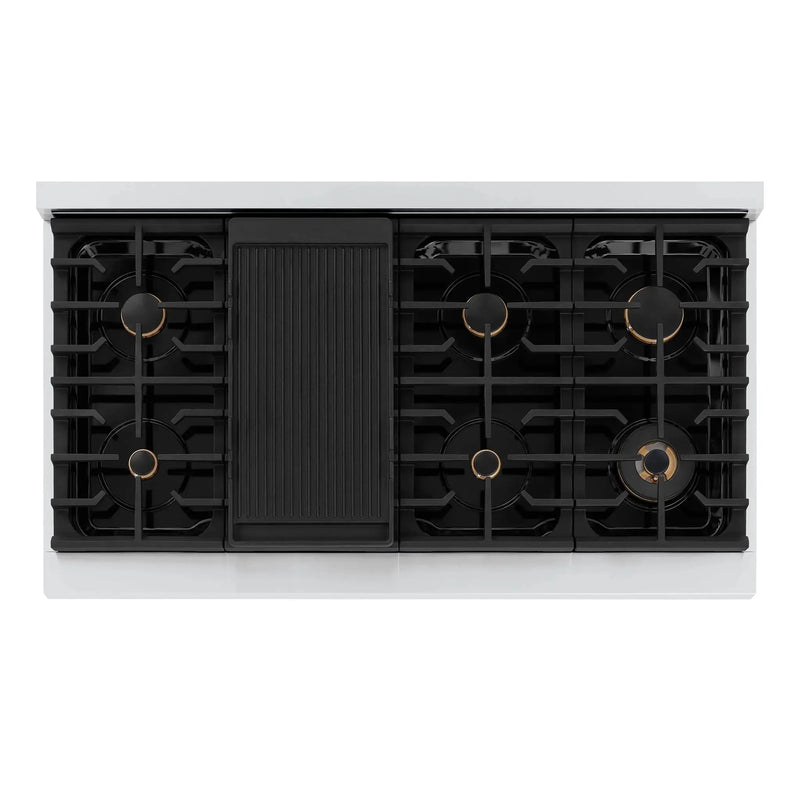 ZLINE 48" Paramount Gas Rangetop Stainless Steel Matte Black SRTZ-48-MB by Farmhouse Kitchen and Bath