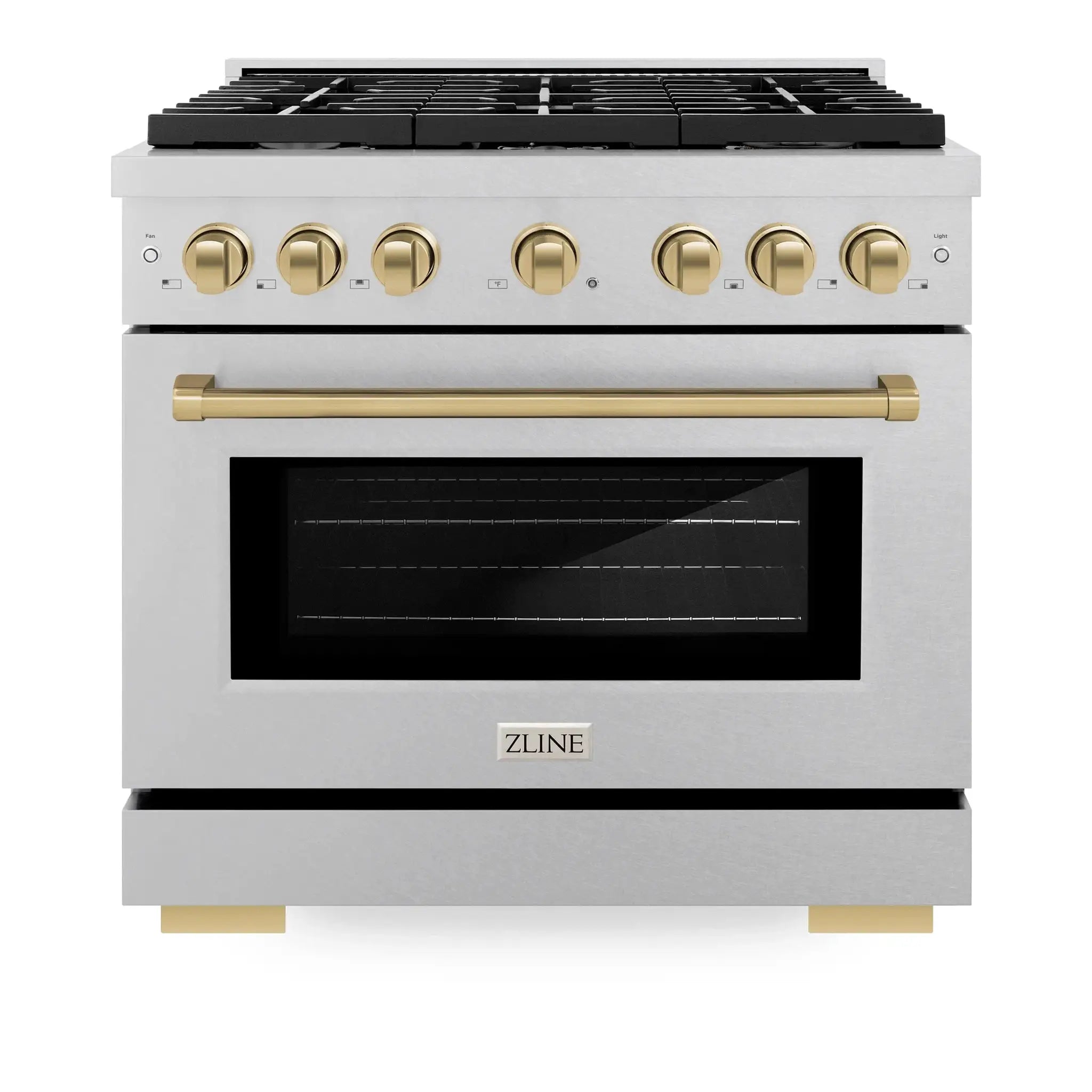 ZLINE 36 " Gas Range with Convection Oven Stainless Steel, Champagne Bronze , SGRSZ-36-CB by Farmhouse Kitchen and Bath