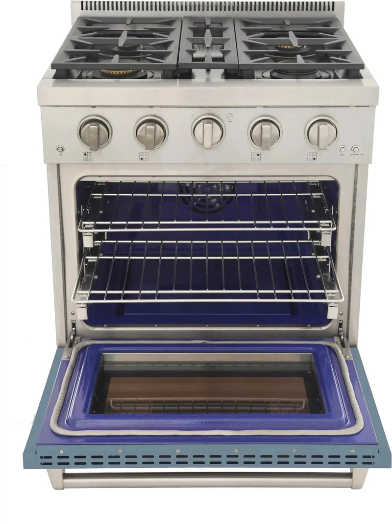 Kucht 30" Freestanding Professional Gas Range Liquid Propane KFX3000X/LP-LB by Farmhouse Kitchen and Bath