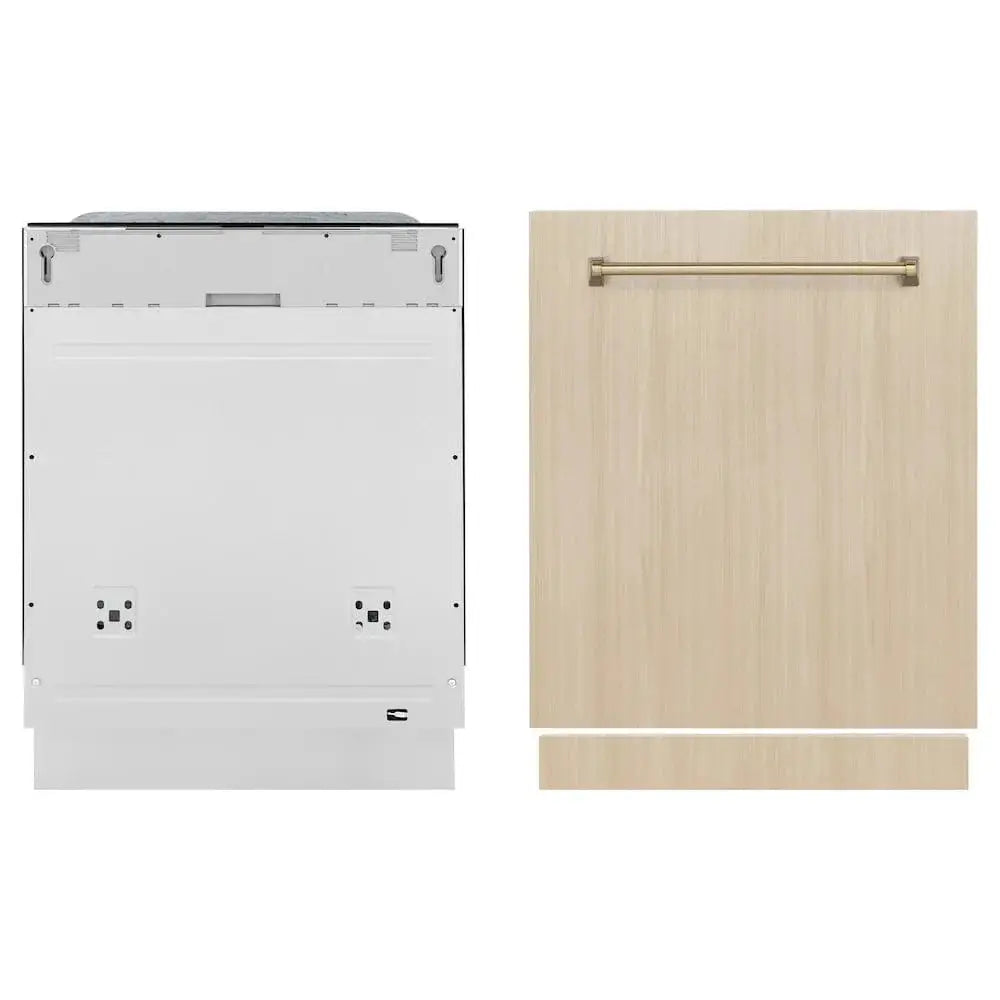 ZLINE Autograph Edition 24" Tall Tub Dishwasher, Custom Panel Ready, Champagne Bronze Handle DWMTZ-24-CB by Farmhouse Kitchen and Bath