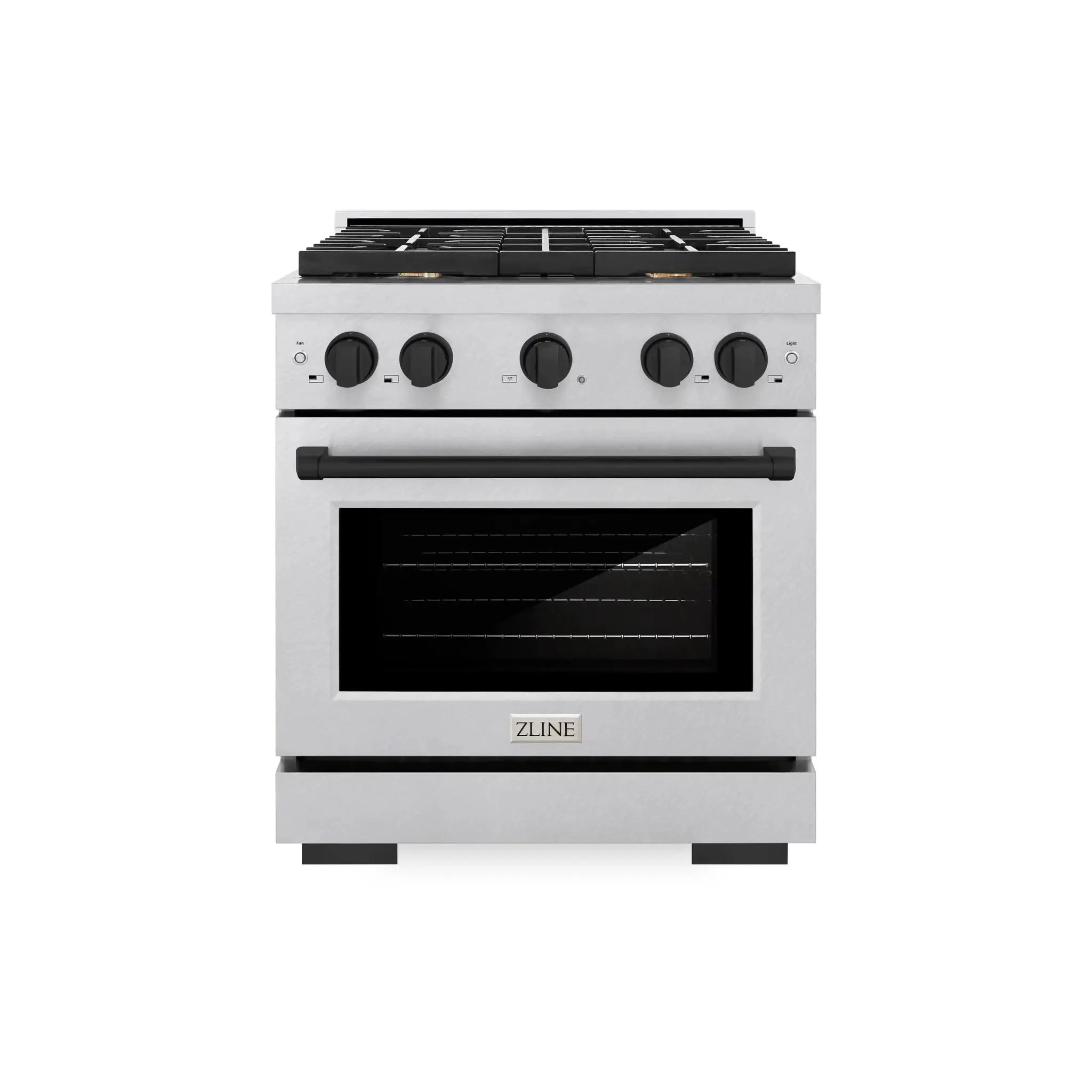 ZLINE 30"Paramount Dual Fuel Range DuraSnow® Matte Black SDRSZ-30-MB by Farmhouse Kitchen and Bath