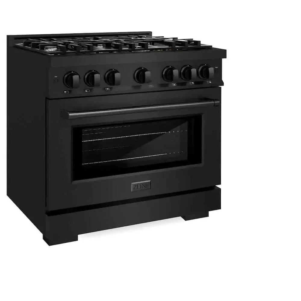 ZLINE 36" Select Gas Range Convection Gas Oven Black Stainless Steel HGRB-36 by Farmhouse Kitchen and Bath