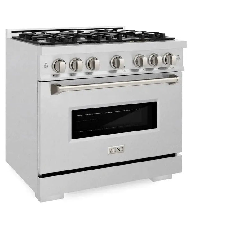 ZLINE 36" Classic Gas Range, Convection Gas Oven DuraSnow® Stainless Steel, CGRS-36 by Farmhouse Kitchen and Bath