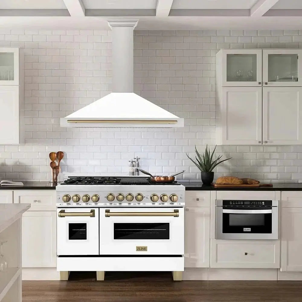 ZLINE 48" Autograph Stainless Wall Range Hood KB4STZ-WM48-CB by Farmhouse Kitchen and Bath