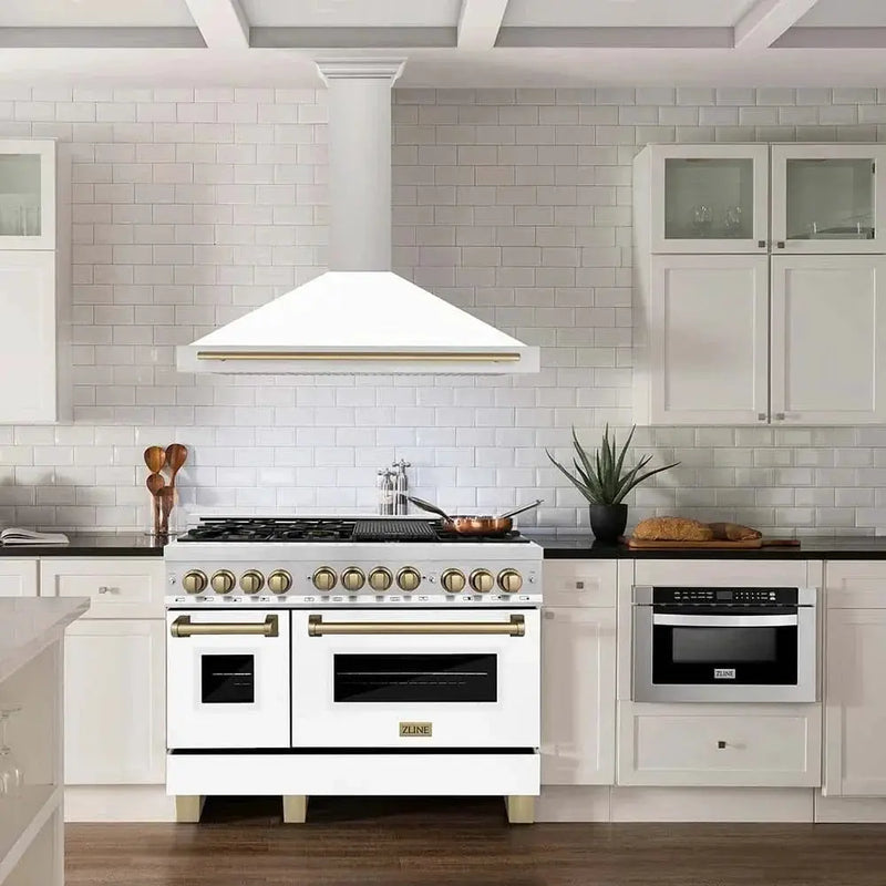 ZLINE 48" Autograph Stainless Wall Range Hood KB4STZ-WM48-CB by Farmhouse Kitchen and Bath