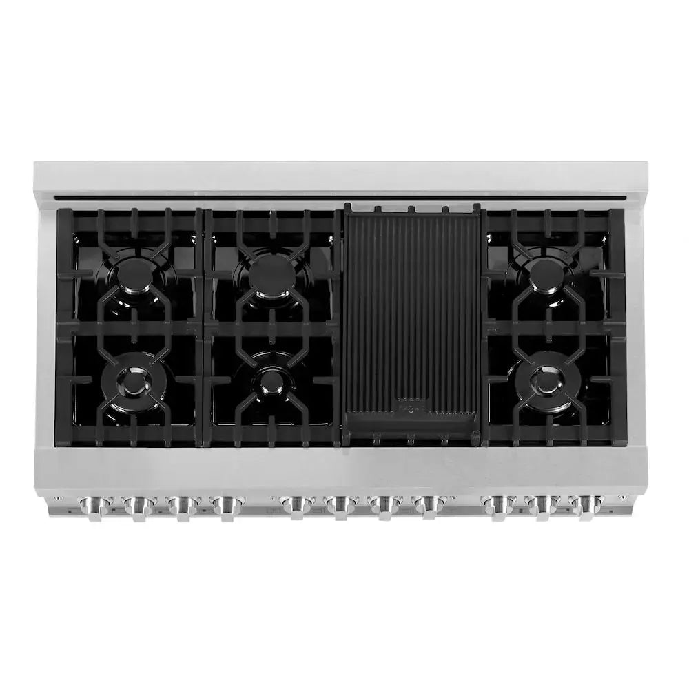 ZLINE 48" Bundle Range RAS-BM-48 & Range Hood 8654BM-48, 2KP-RASBMRH48 by Farmhouse Kitchen and Bath