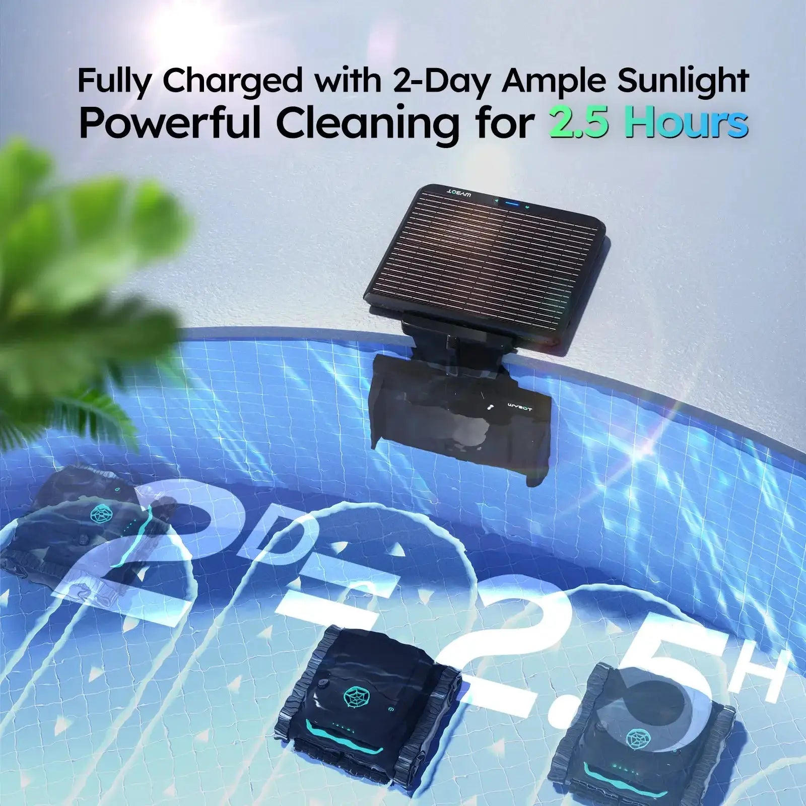 WYBOT S2 Solar with Solar-Powered Charging Dock Robotic Pool Cleaner by WYBOT