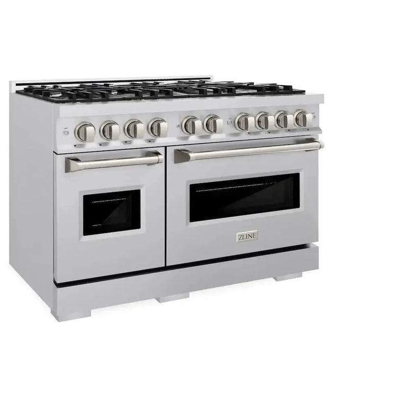 ZLINE 48" Dual Fuel Range, Gas Cooktop, Electric Convection Oven Stainless Steel, CDR48 by Farmhouse Kitchen and Bath