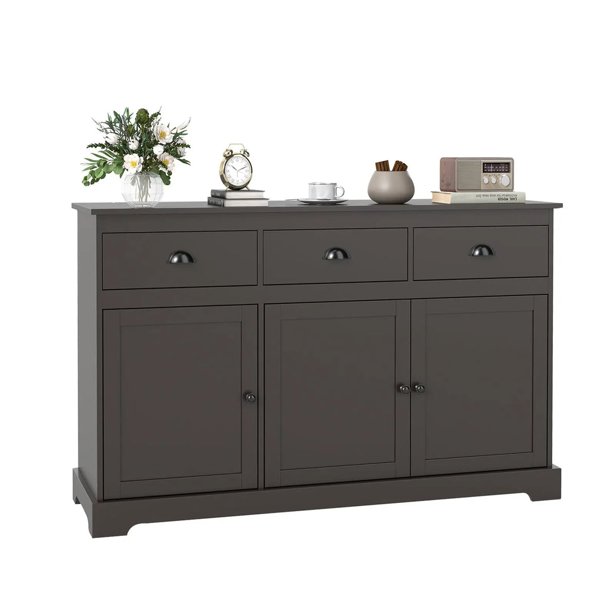 3 Drawers Sideboard Buffet Storage with Adjustable Shelves by DirectDeals
