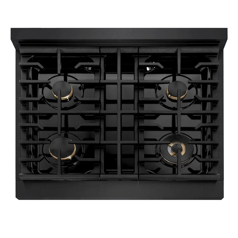 ZLINE 30" Paramount Gas Rangetop Black Stainless Steel Champagne Bronze SRTBZ-30-CB by Farmhouse Kitchen and Bath