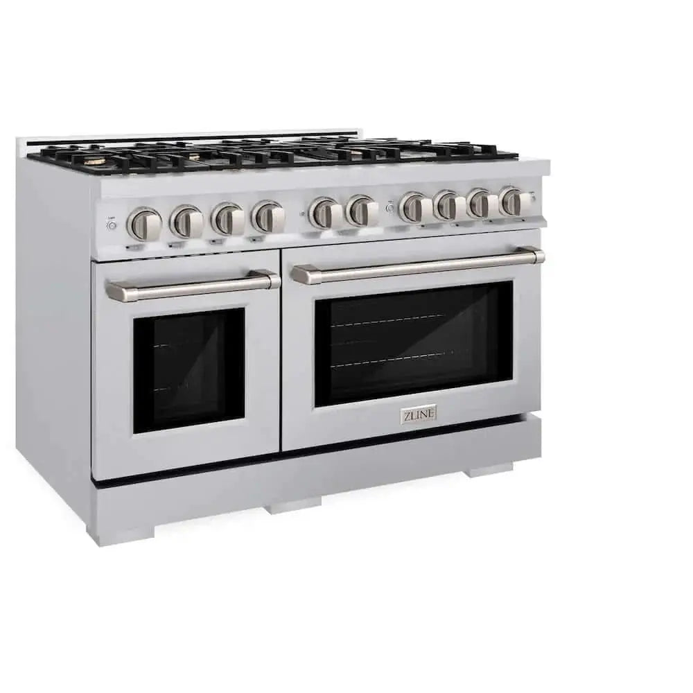 ZLINE 48" Select Gas Range Convection Gas Oven Stainless Steel Brass Burners HGR-BR-48 by Farmhouse Kitchen and Bath