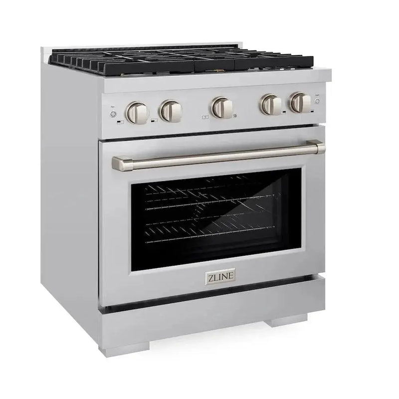 ZLINE 30"Paramount Dual Fuel Range Stainless Steel, Brass Burner, SDR-BR-30 by Farmhouse Kitchen and Bath