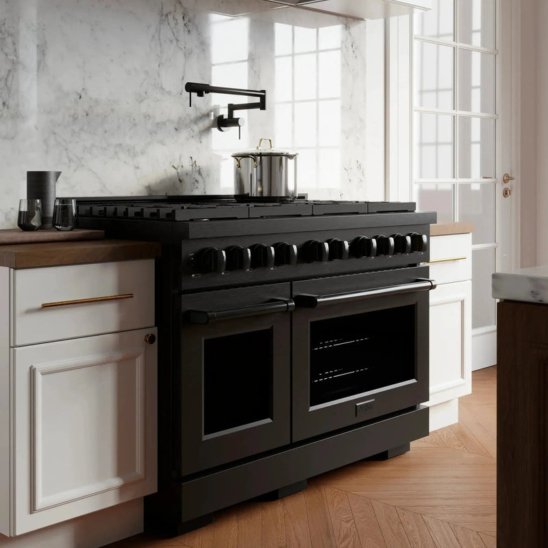 ZLINE 48 in.Gas Range, Convection Gas Oven, Black Stainless Steel, SGRB-48 by Farmhouse Kitchen and Bath