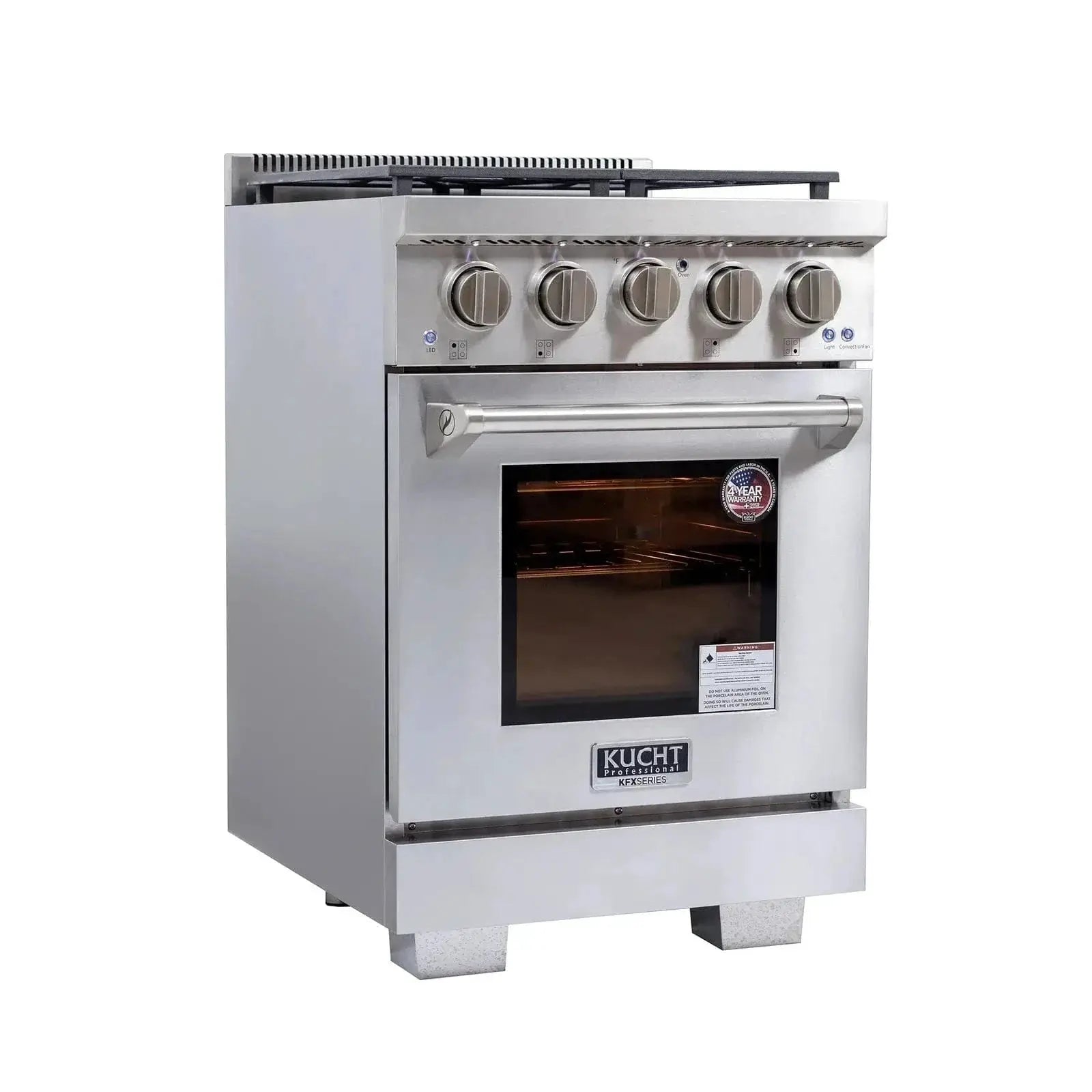 Kucht Professional 24" Gas Range Stainless Steel, True Simmer Burners, KFX2400X-S by Farmhouse Kitchen and Bath
