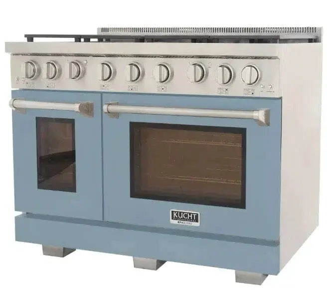 Kucht 48" Freestanding Professional Gas Range Liquid Propane KFX4800X/LP-LB by Farmhouse Kitchen and Bath