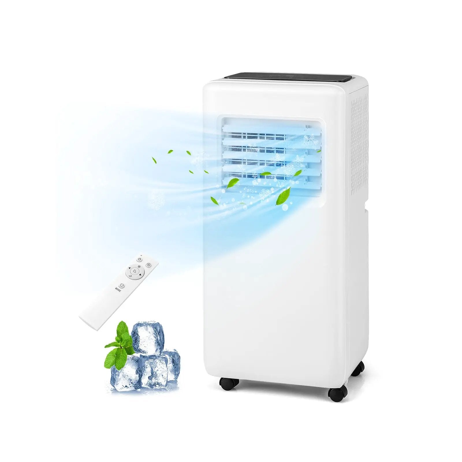 3-in-1 8000 BTU Portable Air Conditioner with Remote Control-White by DirectDeals