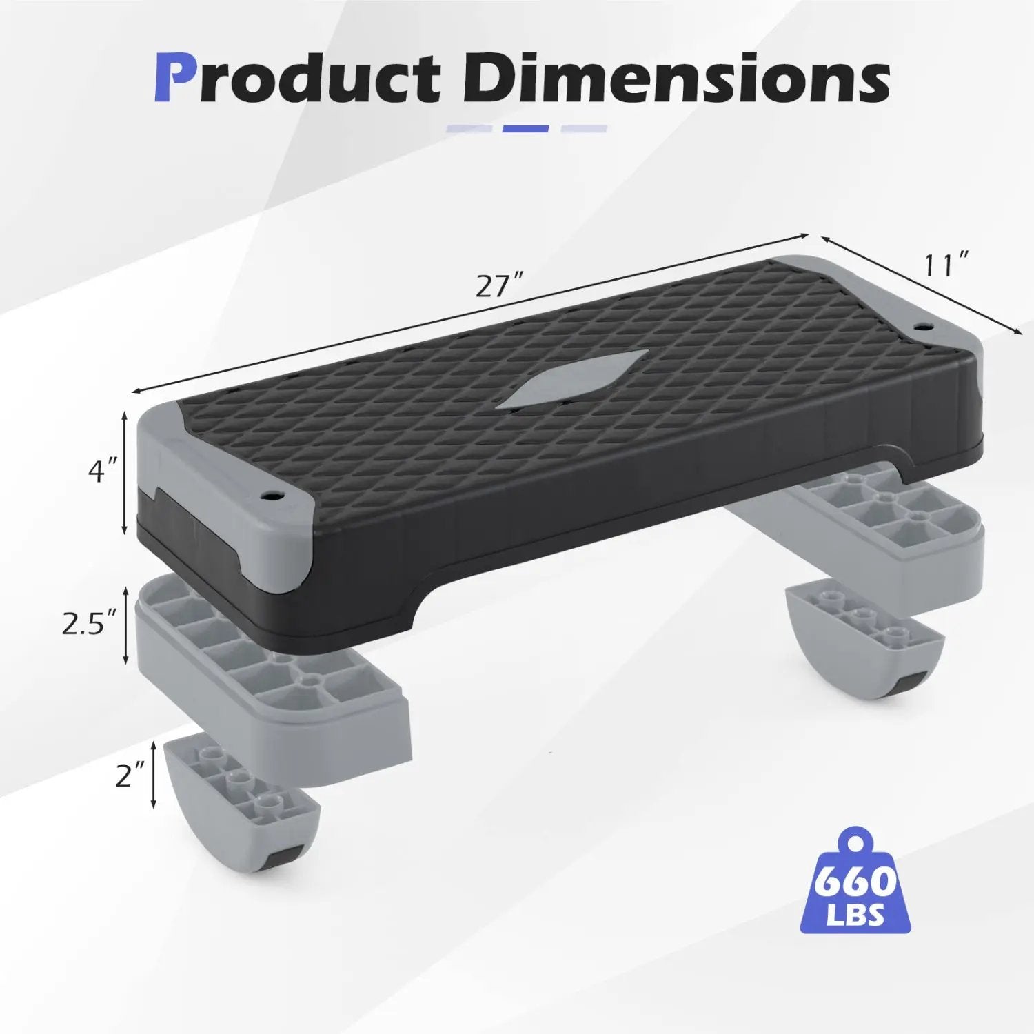 3-in-1 Aerobic Step Platform with Risers and Balance Trainers by DirectDeals