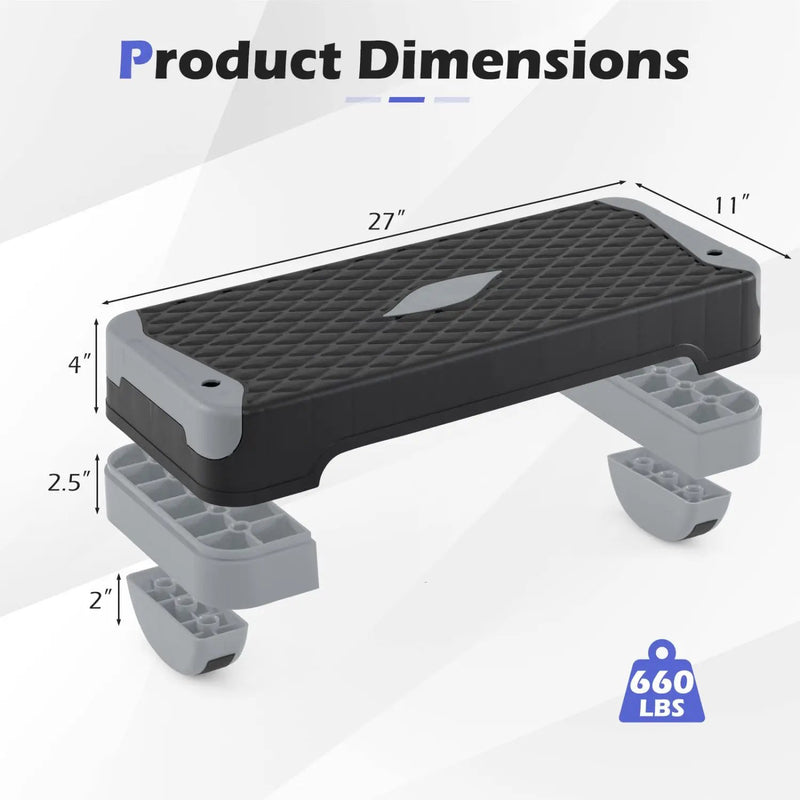 3-in-1 Aerobic Step Platform with Risers and Balance Trainers by DirectDeals