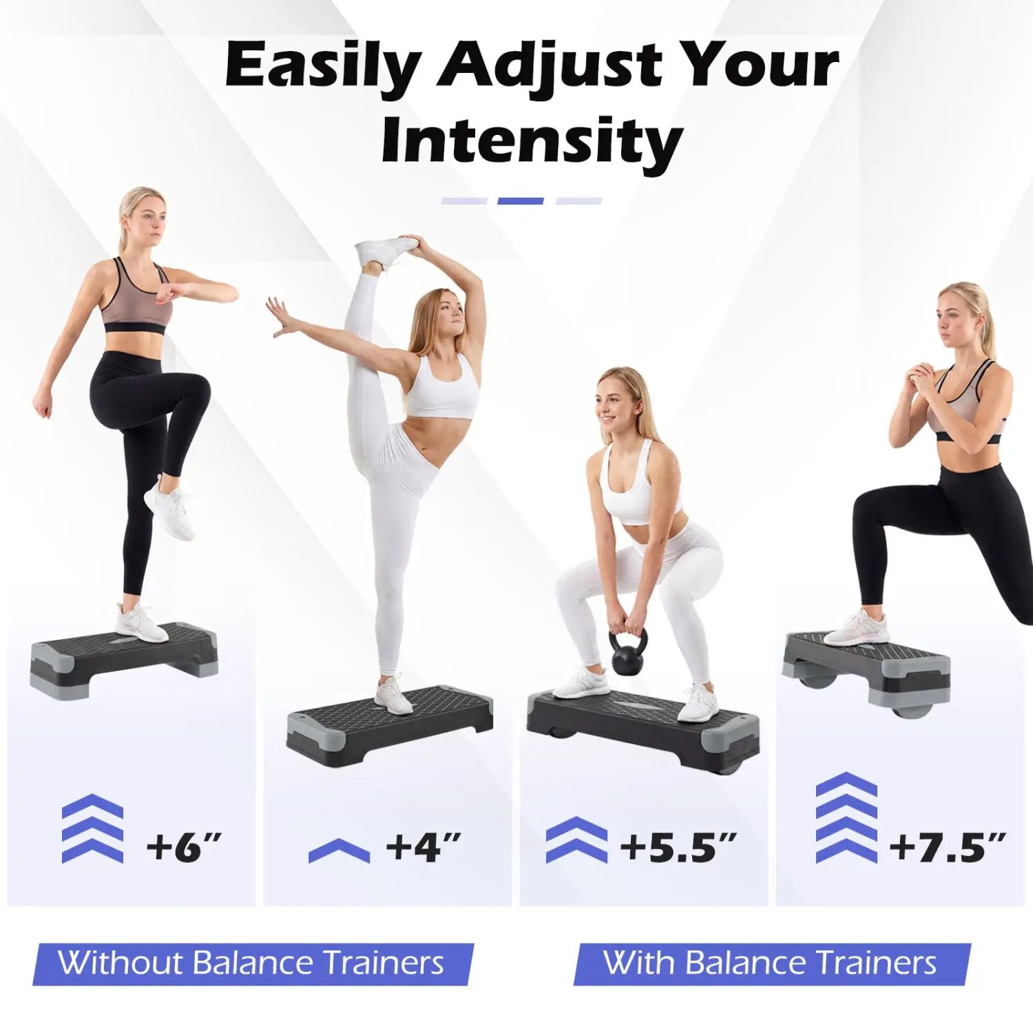 3-in-1 Aerobic Step Platform with Risers and Balance Trainers by DirectDeals