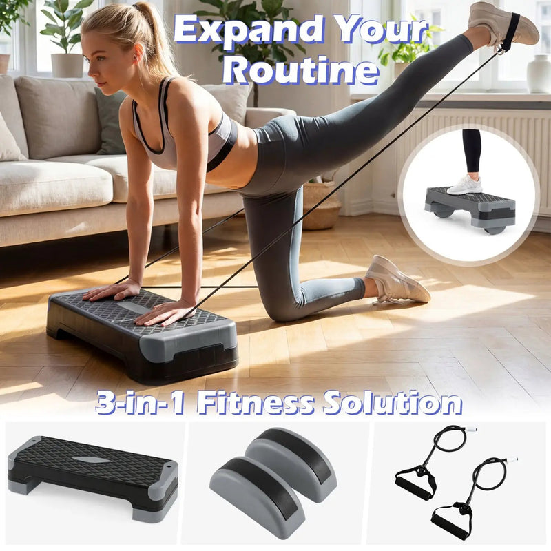 3-in-1 Aerobic Step Platform with Risers and Balance Trainers by DirectDeals