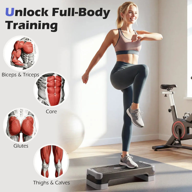 3-in-1 Aerobic Step Platform with Risers and Balance Trainers by DirectDeals