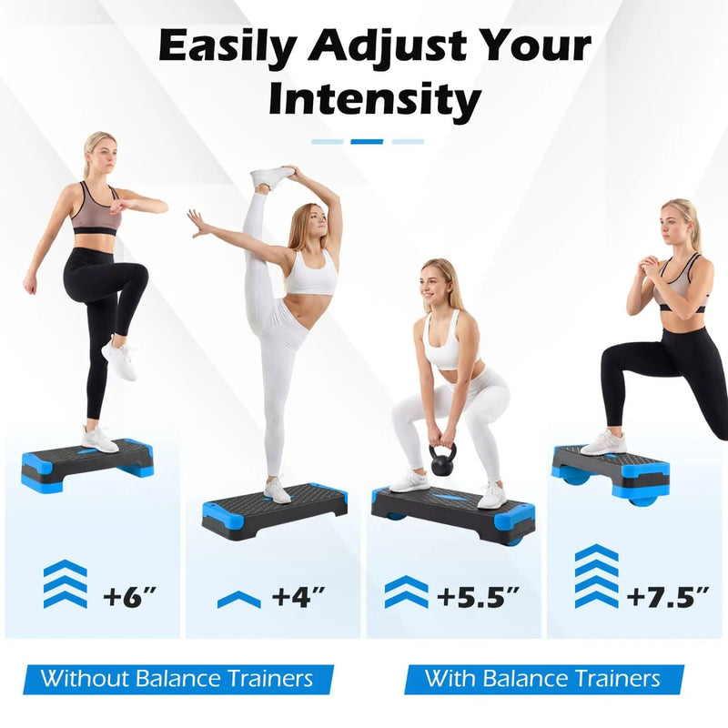 3-in-1 Aerobic Step Platform with Risers and Balance Trainers by DirectDeals