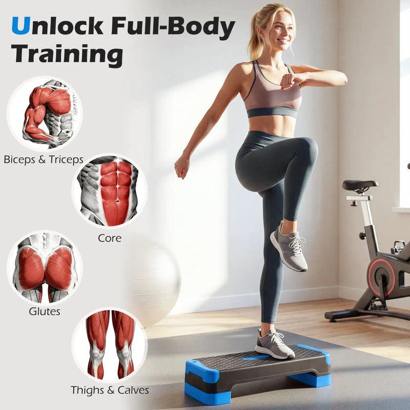 3-in-1 Aerobic Step Platform with Risers and Balance Trainers by DirectDeals