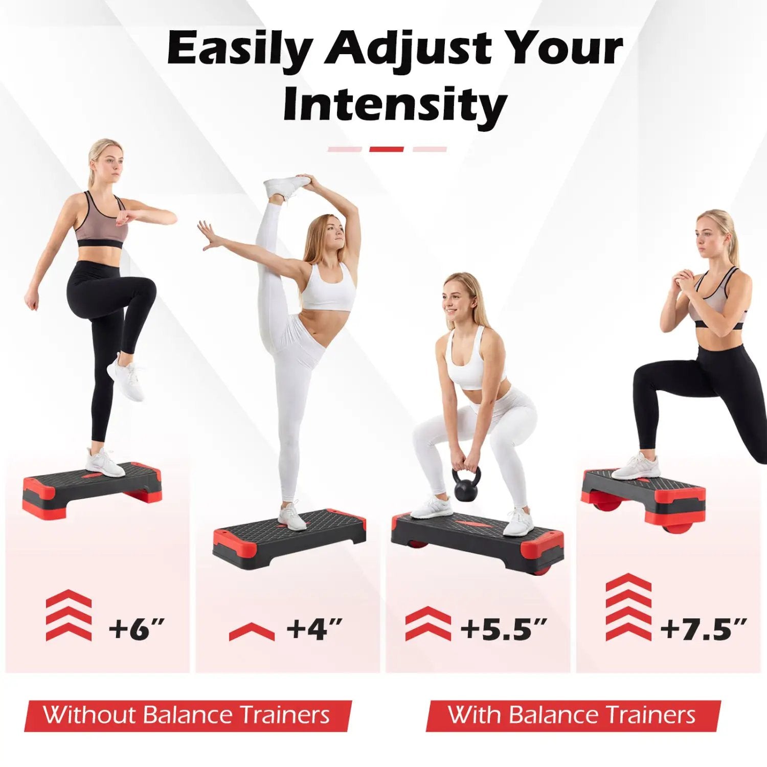 3-in-1 Aerobic Step Platform with Risers and Balance Trainers by DirectDeals