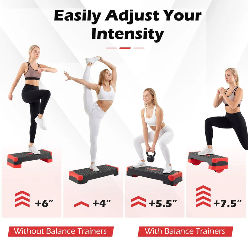 3-in-1 Aerobic Step Platform with Risers and Balance Trainers by DirectDeals