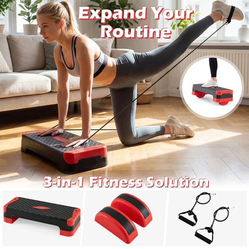 3-in-1 Aerobic Step Platform with Risers and Balance Trainers by DirectDeals