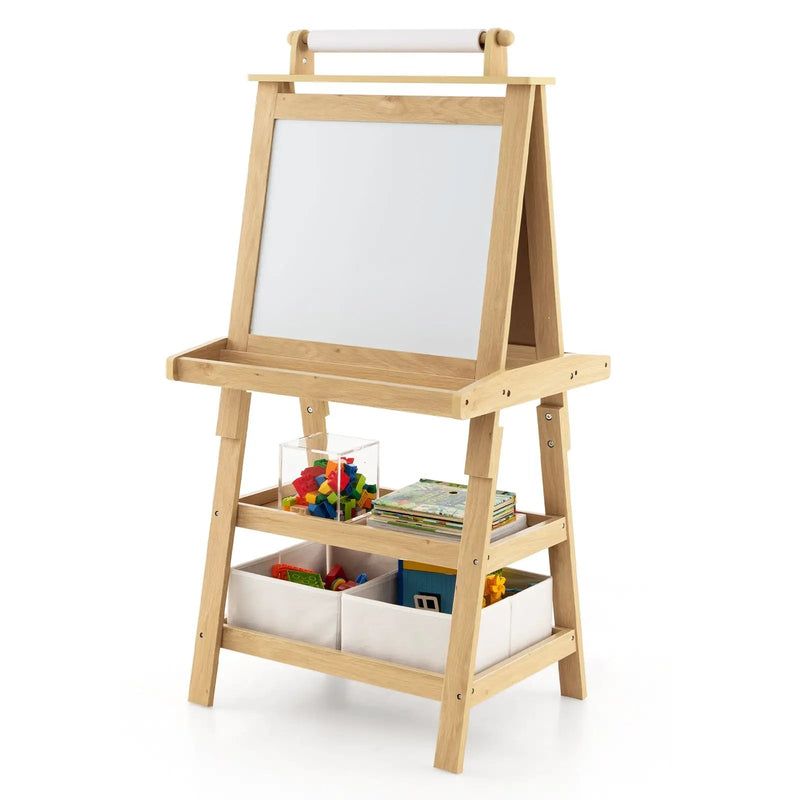 3 in 1 Double-Sided Storage Art Easel-Brown by DirectDeals