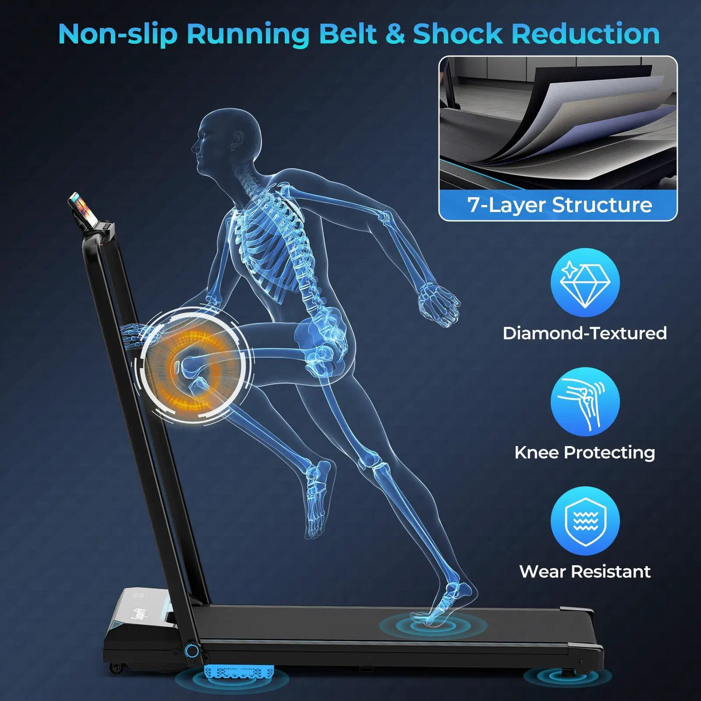 3 in 1 Folding Treadmill with Remote Control and LED Display by DirectDeals