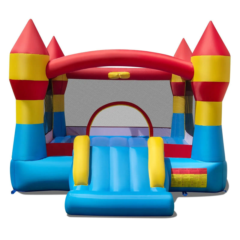 3-in-1 Kids Bouncer with Slide Large Jumping Area and Basketball Hoop without Blower by DirectDeals