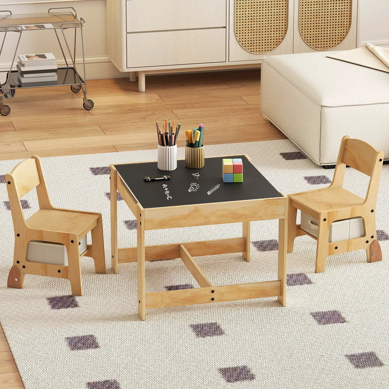 3 in 1 Kids Table and Chair Set with Removable Tabletop and 2 Storage Drawers by DirectDeals