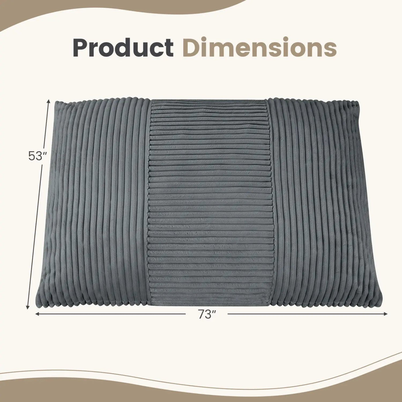 3-in-1 Convertible Bean Bag Chair with Corduroy Fabric by DirectDeals