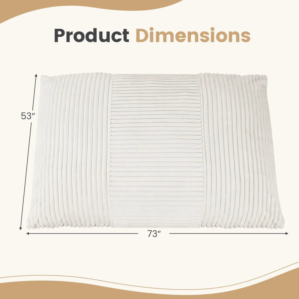 3-in-1 Convertible Bean Bag Chair with Corduroy Fabric by DirectDeals