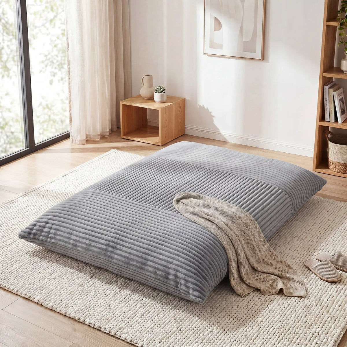 3-in-1 Convertible Bean Bag Chair with Corduroy Fabric by DirectDeals