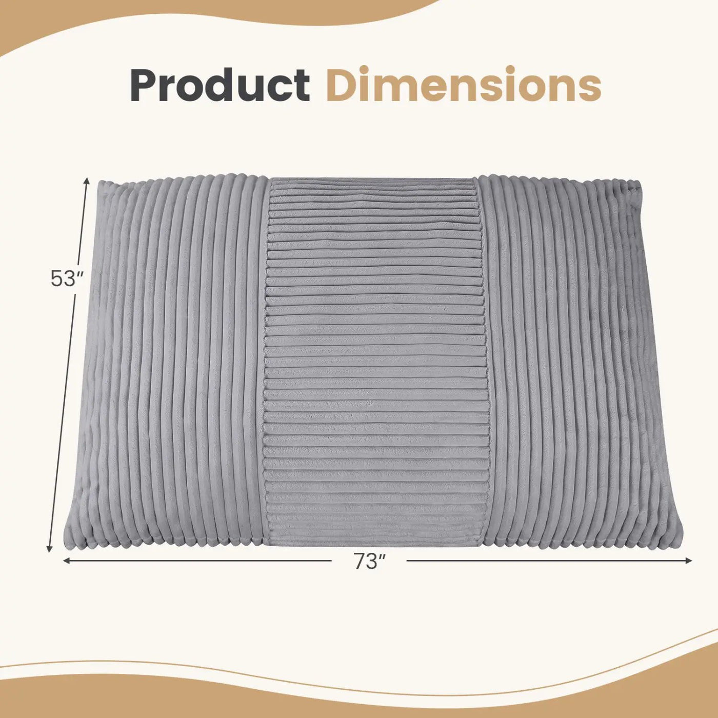 3-in-1 Convertible Bean Bag Chair with Corduroy Fabric by DirectDeals