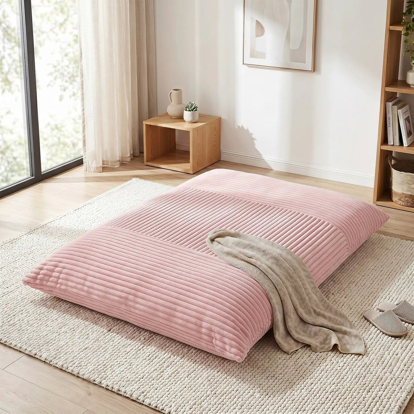 3-in-1 Convertible Bean Bag Chair with Corduroy Fabric by DirectDeals
