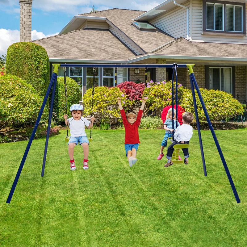 3-in-1 Outdoor Swing Set for Kids Aged 3 to 10 by DirectDeals