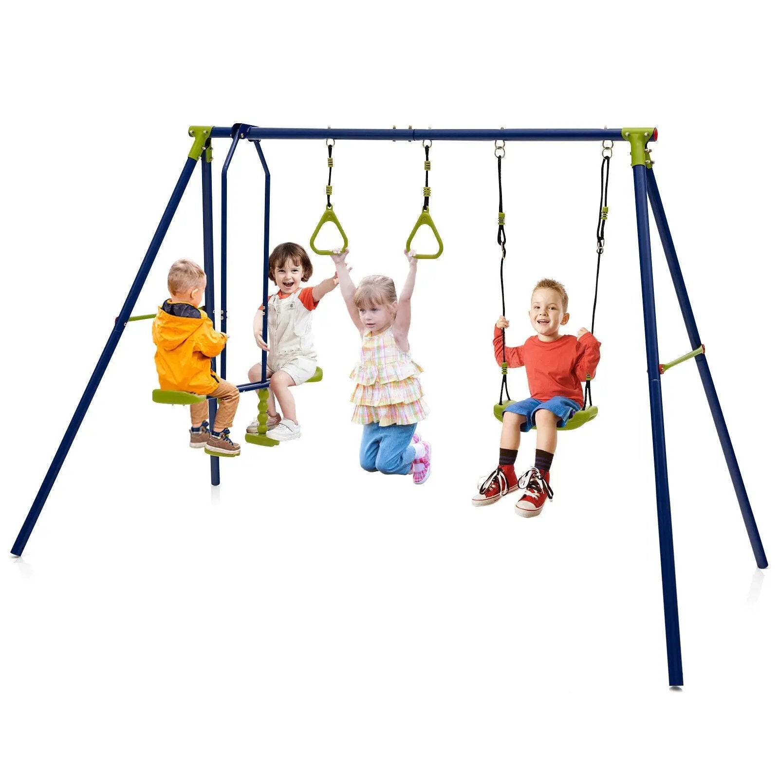 3-in-1 Outdoor Swing Set for Kids Aged 3 to 10 by DirectDeals
